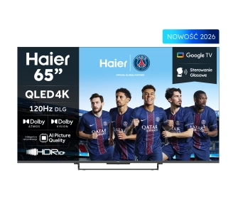 Telewizor Haier H65S85GUX 65" QLED 4K GoogleTV Funkcje AI Dolby Vision Dolby Atmos HDMI 2.1 DVB-T2