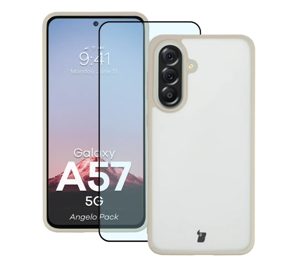 Bizon Angelo Pack do Galaxy A57 5G Beżowy