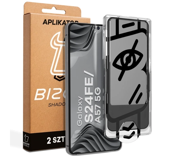 Bizon prywatyzujące z ramką montażową z ramką montażową Glass Aplikator Shadow do Galaxy S24 FE / A57 5G 2 zestawy