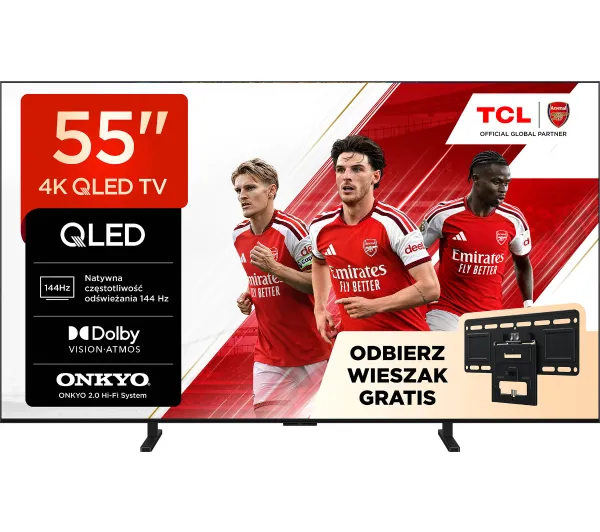 Telewizor TCL 55A400 55" QLED 4K 144Hz Google TV Funkcje AI Dolby Vision Dolby Atmos DTS-X HDMI 2.1 DVB-T2