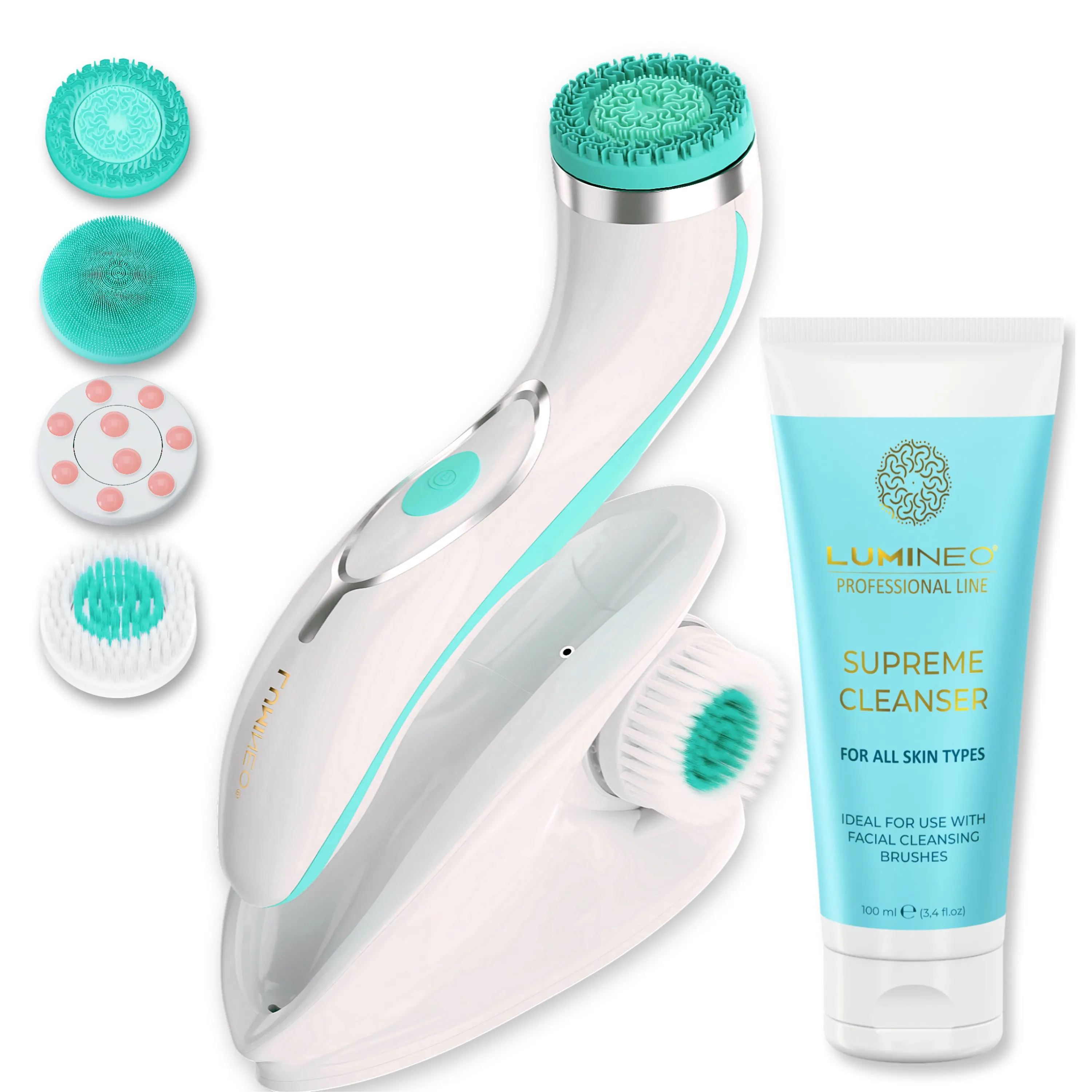 Szczoteczka do twarzy Lumineo Pro + Żel do wszystkich typów skóry 100ml