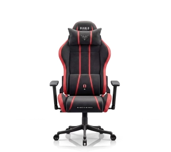 Fotel Diablo Chairs X-One 2.0 Normal Bloody Mery Gamingowy do 140kg Tkanina Czarno-Czerwony