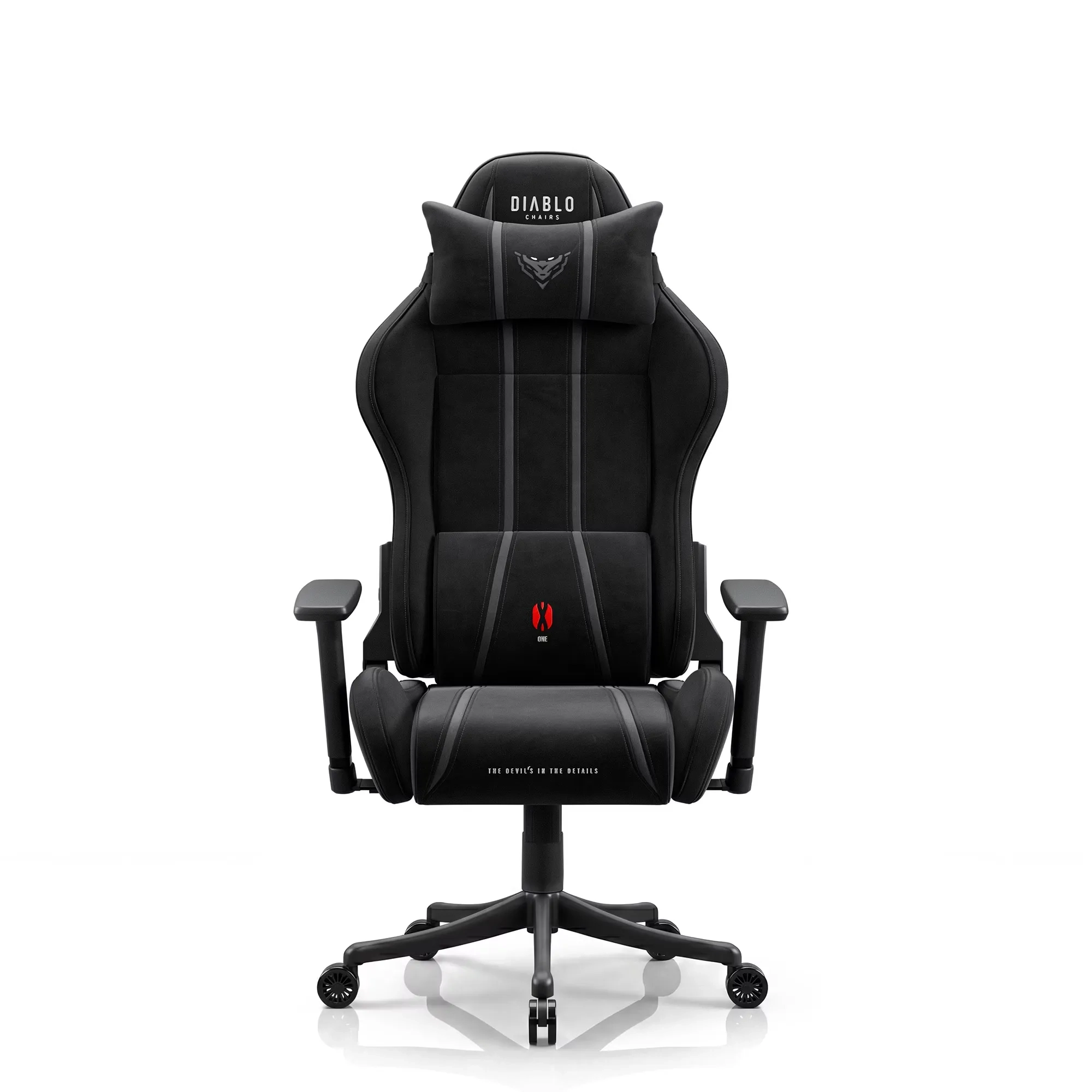 Fotel Diablo Chairs X-One 2.0 Small Burned Black Gamingowy do 90kg Tkanina Czarny