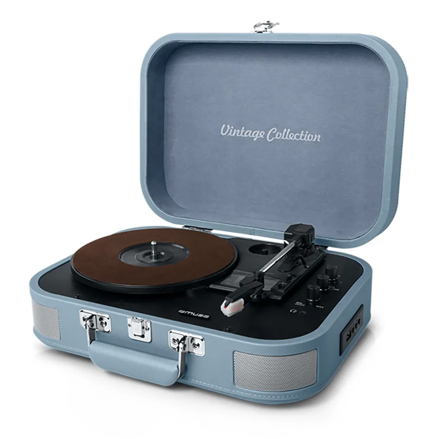 Gramofon Muse MT-201 BVB Półautomatyczny Napęd paskowy Bluetooth Niebieski