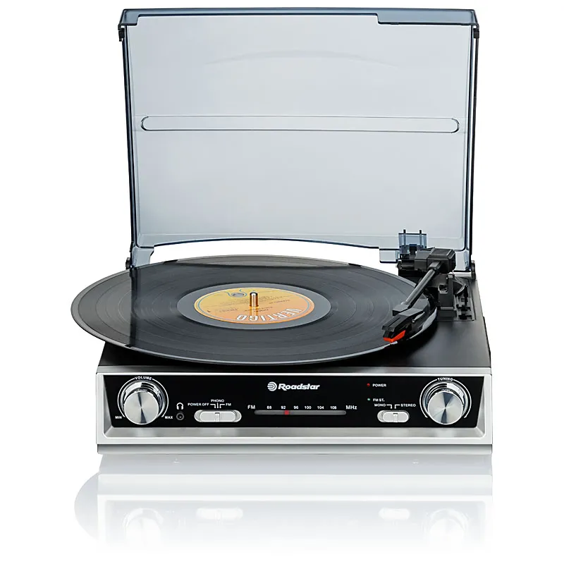 Gramofon Roadstar TTR-8634 Manualny Napęd paskowy Przedwzmacniacz Czarny