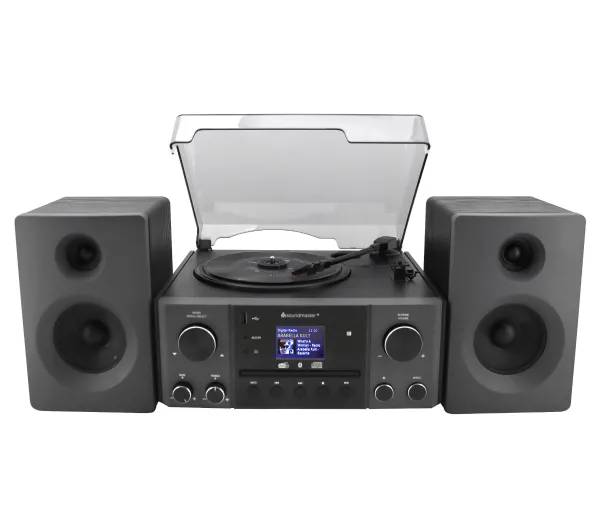 Soundmaster MCD1950SW 20W Bluetooth Radio FM DAB+ Gramofon Czarny