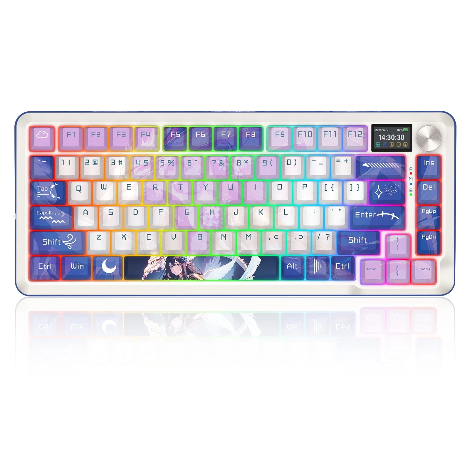 Klawiatura mechaniczna Redragon Flekact  K708AK-RGB-PRO Leopard L Biało-Niebieski
