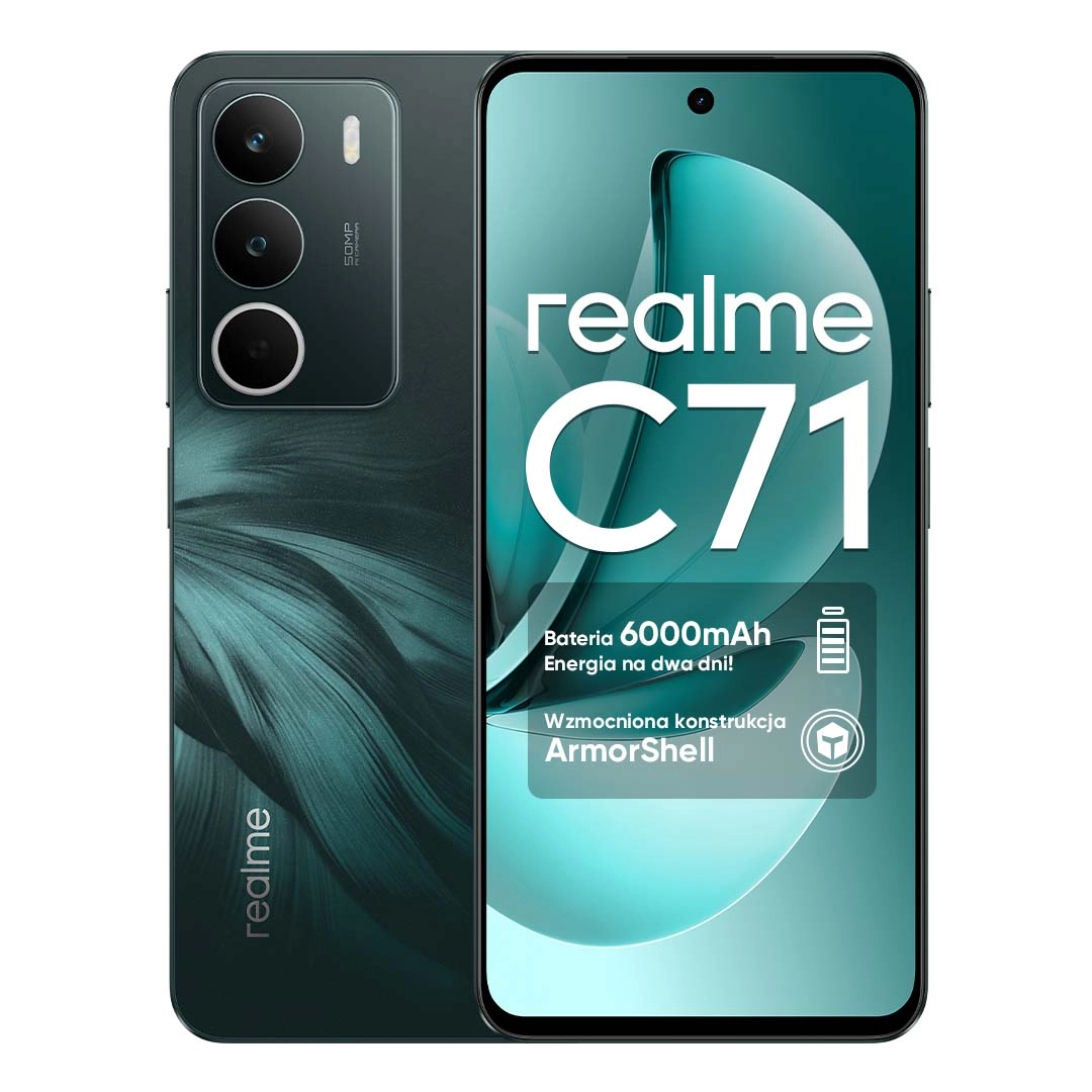 Smartfon realme C71 4/256GB Funkcje AI 6,67" 120Hz 50Mpix Zielony
