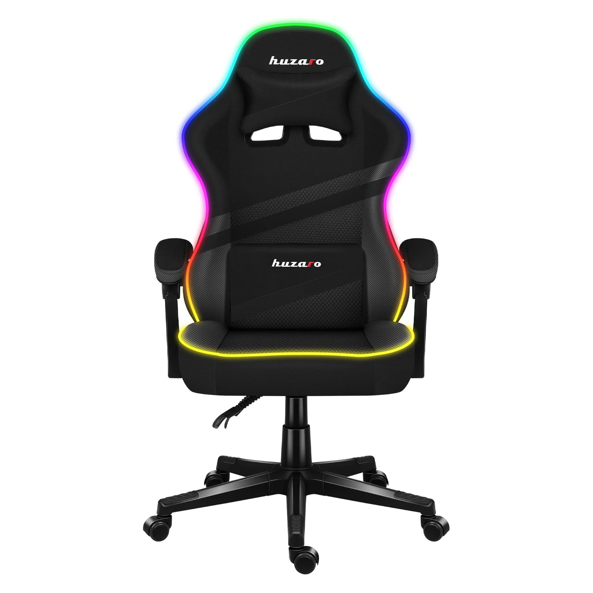 Fotel Huzaro Force 4.4 RGB Black Mesh Gamingowy do 130kg Tkanina Czarny