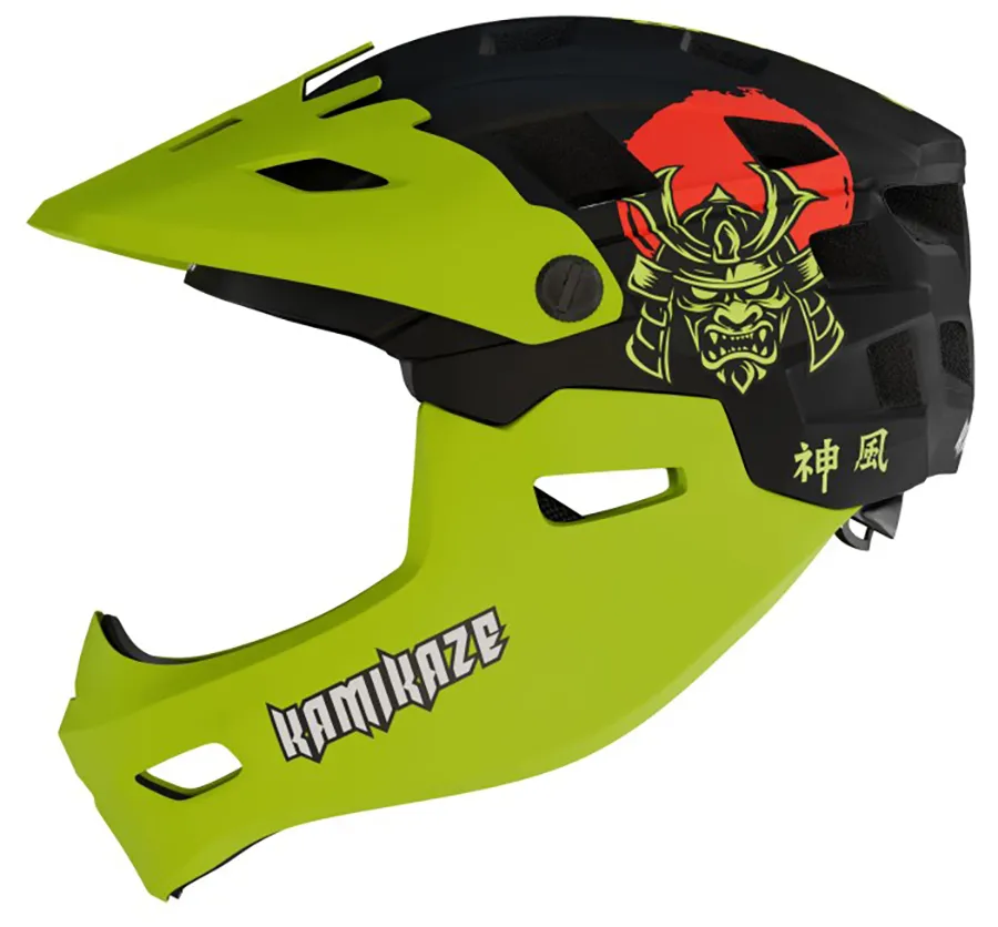 Kask Kamikaze RONIN Helmet Green SAMURAI S Czarno-zielony