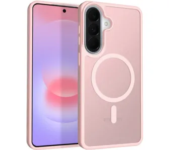 Etui Crong Hybrid Matte Magnetic MagSafe do Galaxy A37 / A36 Różowy