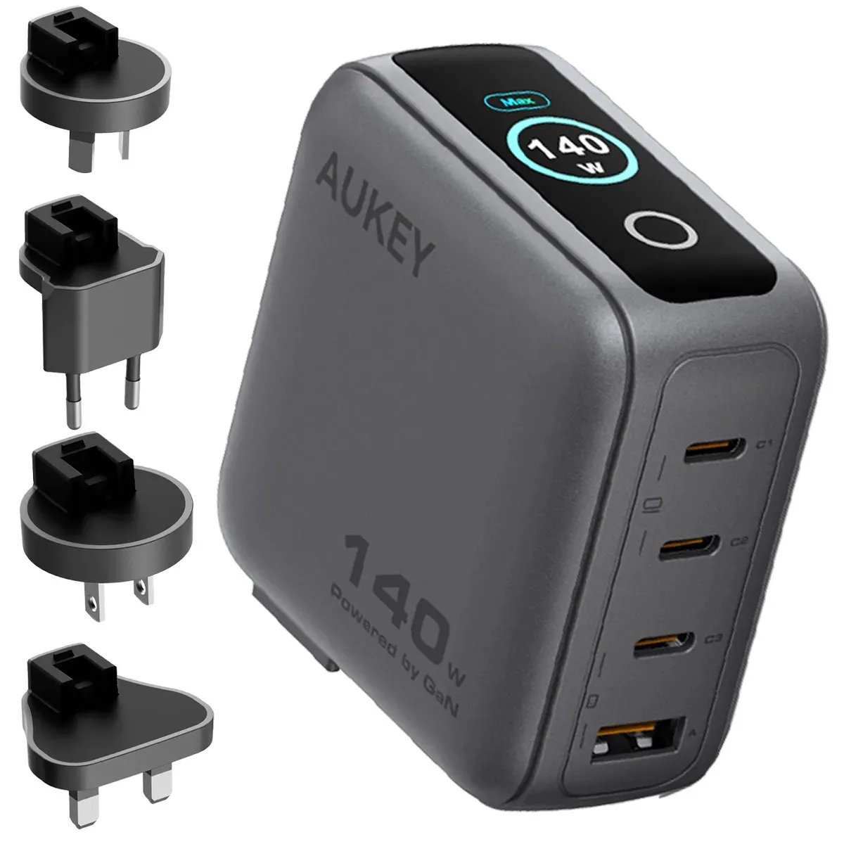 Ładowarka sieciowa Aukey PA-B10U USB-A 3x USB-C 140W Szary