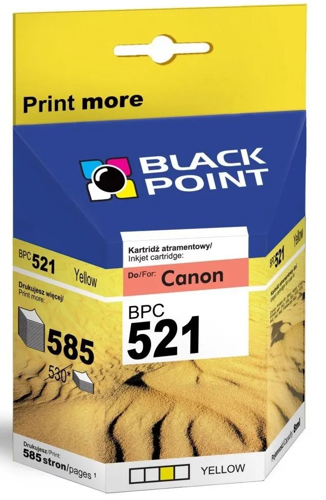 Tusz Black Point BPC521Y (zamiennik CLI-521Y) Żółty 8 ml