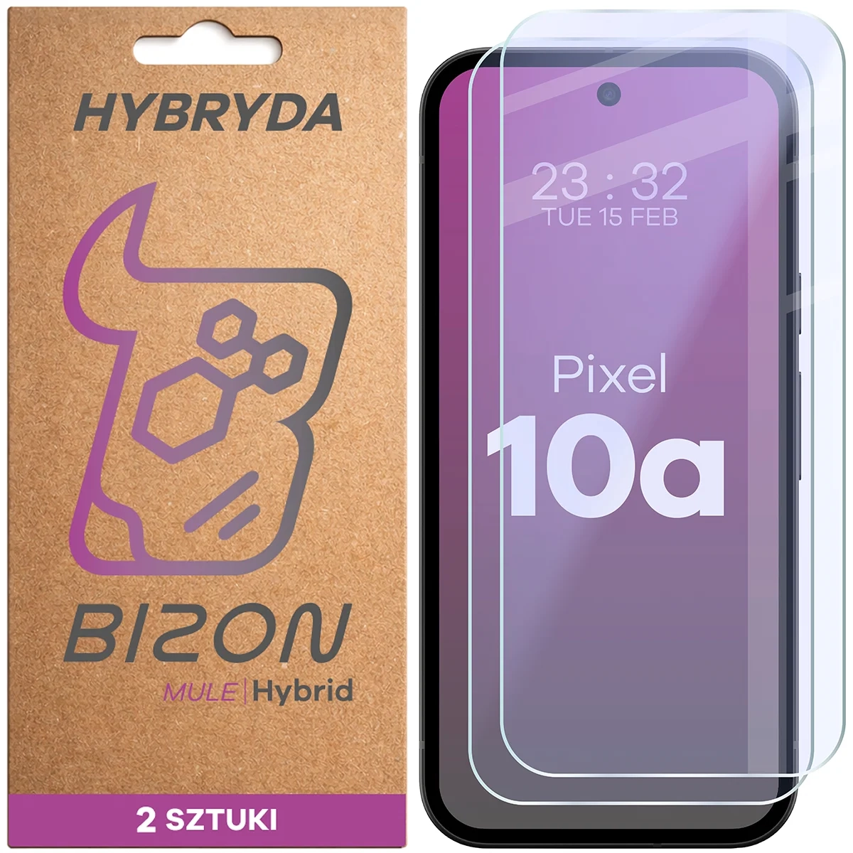 Szkło hybrydowe Bizon elastyczne Hybrid Mule Duo do Google Pixel 10a 2 sztuki