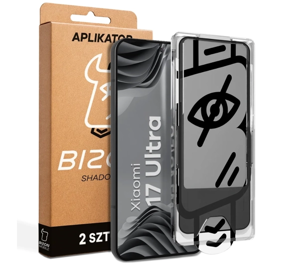 Bizon prywatyzujące z ramką montażową Glass Aplikator Shadow do Xiaomi 17 Ultra 2 zestawy