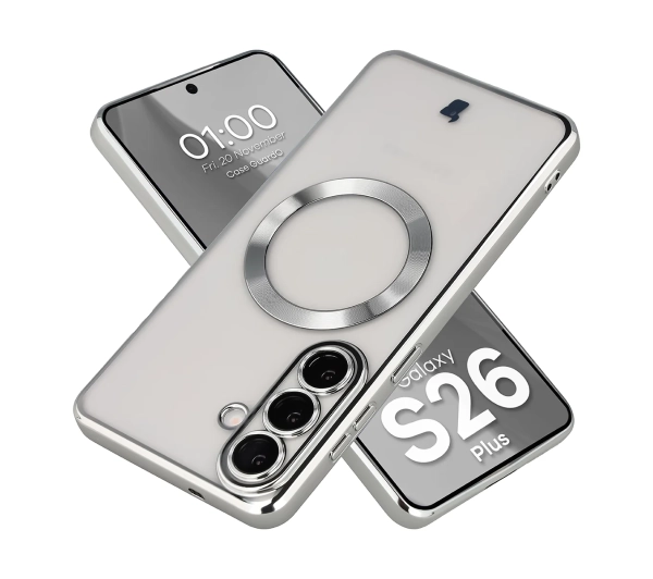 Bizon Case GuardO do Galaxy S26 Plus Srebrny