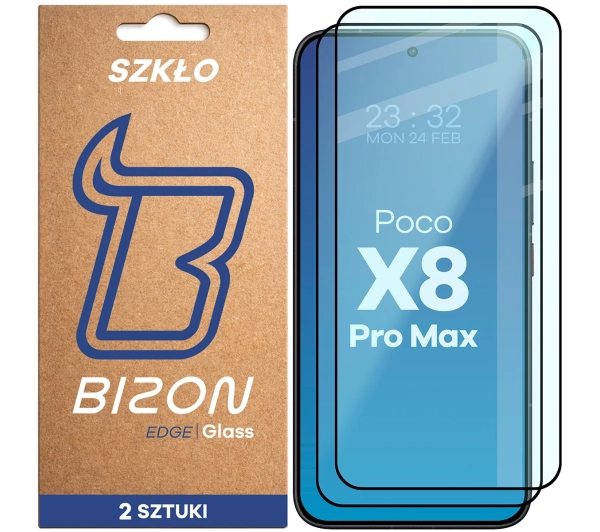 Bizon z ramką Glass Edge Duo do Xiaomi POCO X8 Pro Max 2 sztuki
