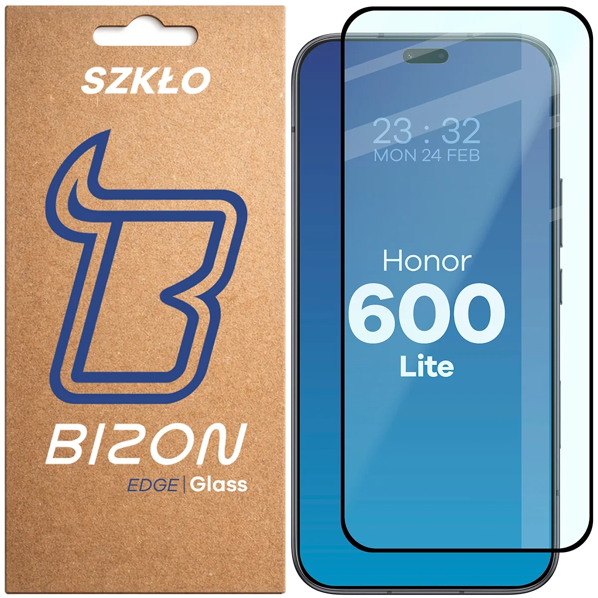 Szkło hartowane Bizon z ramką Glass Edge do Honor 600 Lite 5G