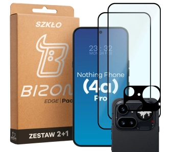Zestaw ochronny Bizon 2x Szkło + szybka na aparat Glass Edge Pack do Nothing Phone 4a Pro