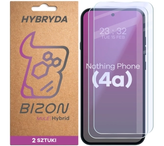 Szkło hybrydowe Bizon elastyczne Hybrid Mule Duo do Nothing Phone 4a 2 sztuki