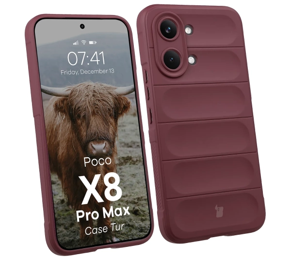 Bizon Case Tur do Xiaomi POCO X8 Pro Max Ciemnofioletowy