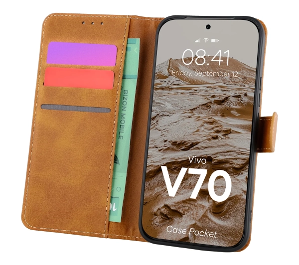 Bizon Case Pocket do Vivo V70 5G Brązowy