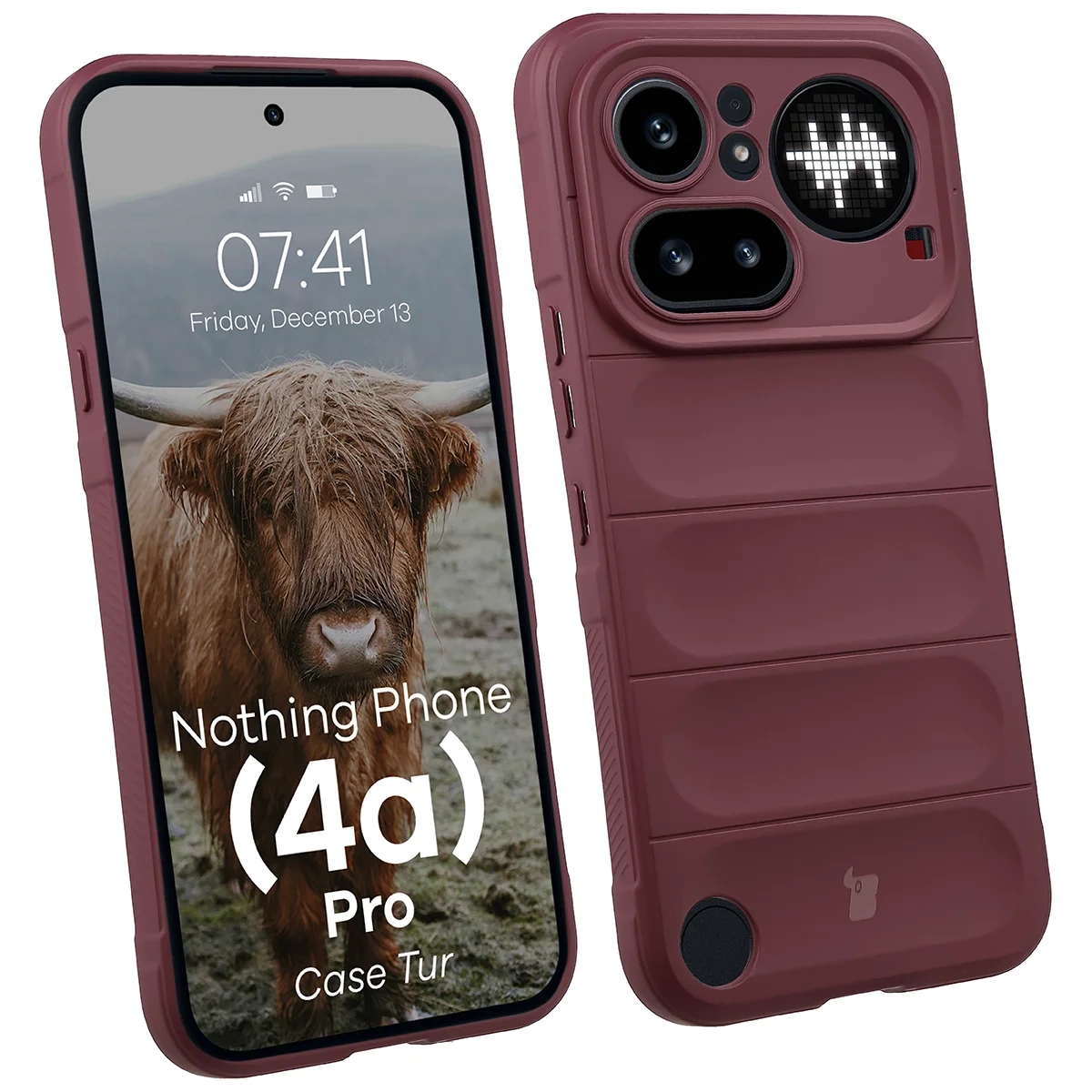 Etui Bizon Case Tur do Nothing Phone (4a) Pro Ciemnofioletowy