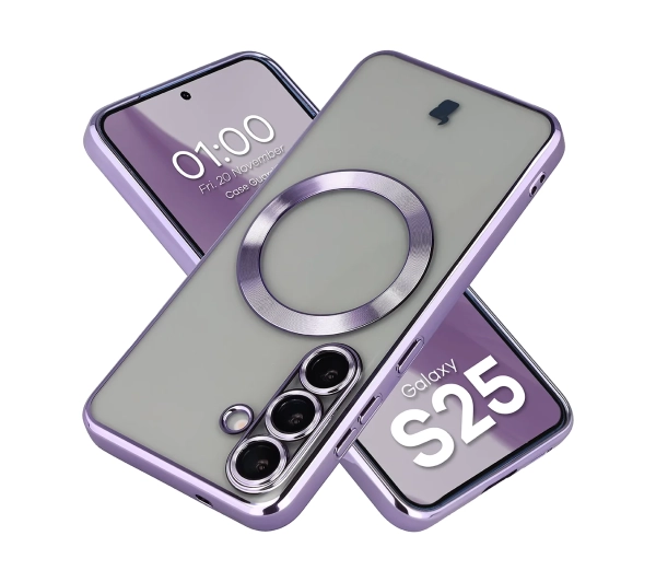 Bizon Case GuardO do Galaxy S25 Liliowy