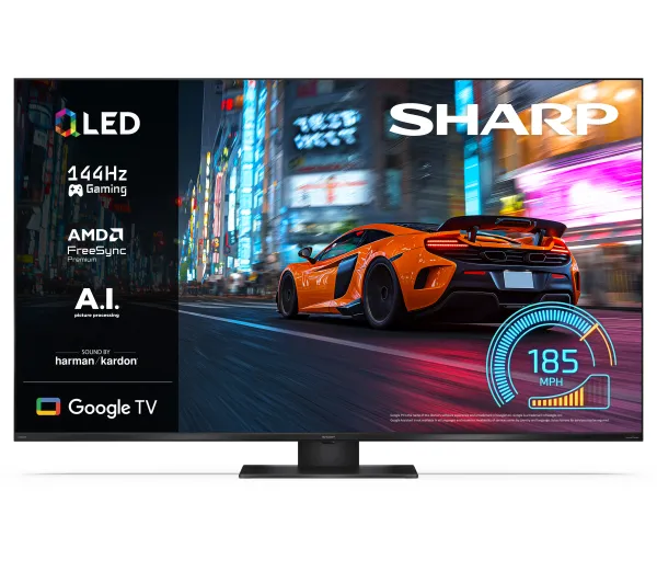 Sharp 65JR7765E 65" QLED 4K 144Hz Google TV Dolby Vision Dolby Atmos Funkcje AI HDMI 2.1 DVB-T2