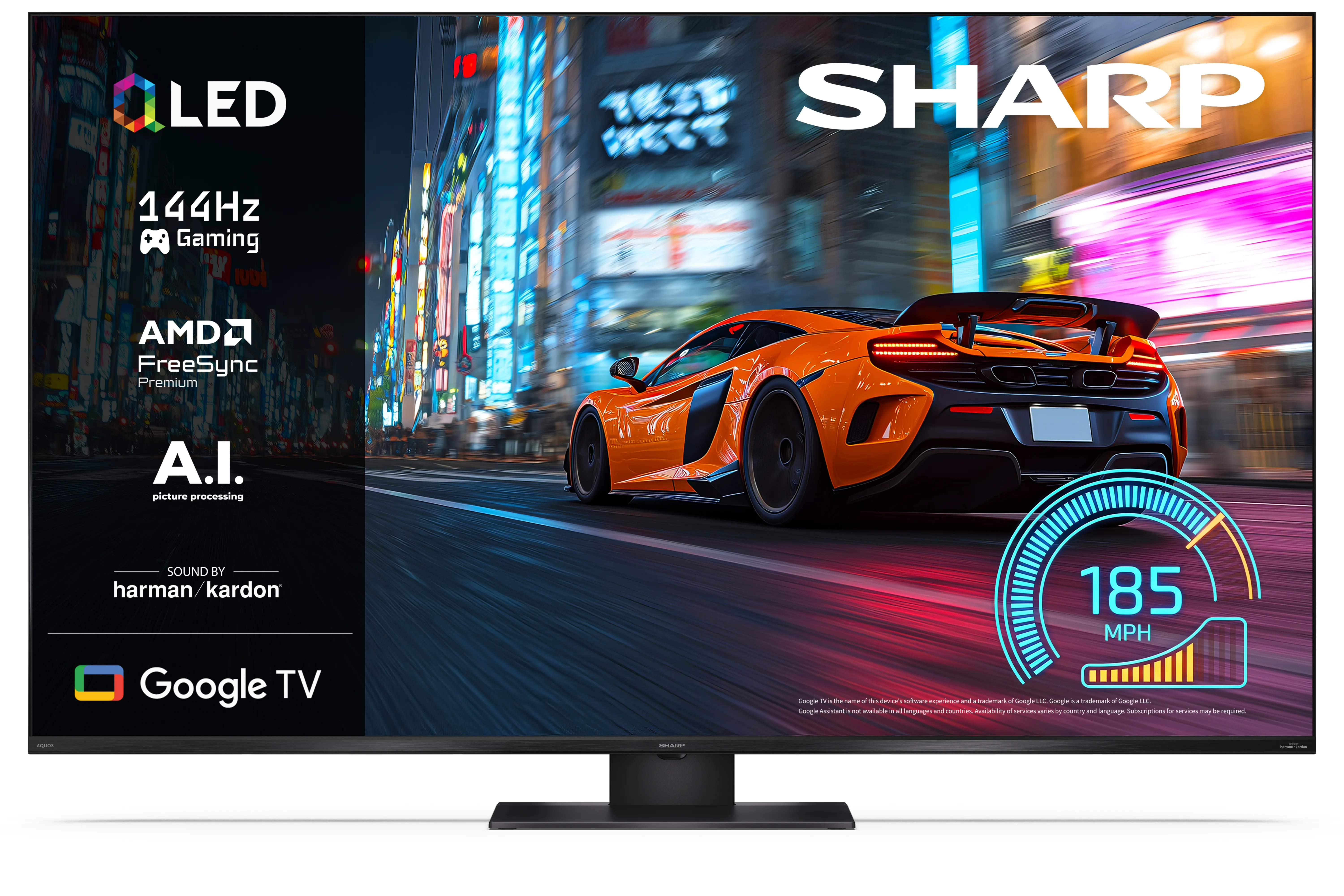 Telewizor Sharp 65JR7765E 65" QLED 4K 144Hz Google TV Dolby Vision Dolby Atmos Funkcje AI HDMI 2.1 DVB-T2