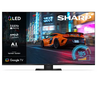 Telewizor Sharp 65JR7765E 65" QLED 4K 144Hz Google TV Dolby Vision Dolby Atmos Funkcje AI HDMI 2.1 DVB-T2