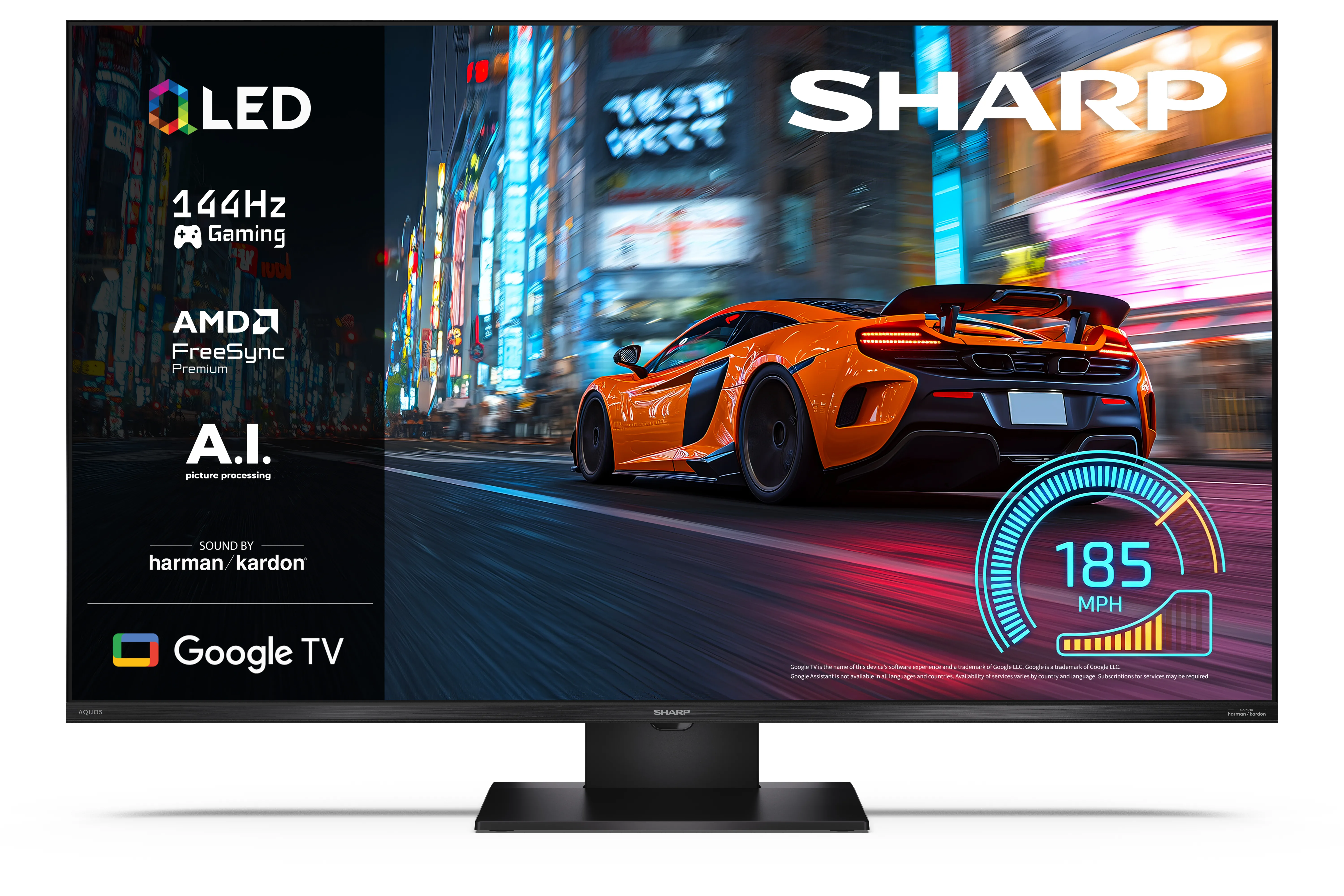 Telewizor Sharp 43JR7765E 43" QLED 4K 144Hz Google TV Dolby Vision Dolby Atmos Funkcje AI HDMI 2.1 DVB-T2