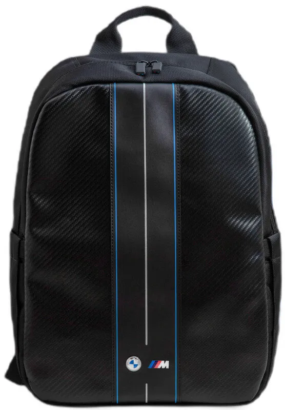 Plecak na laptopa BMW Carbon Blue Stripes 16" Czarny
