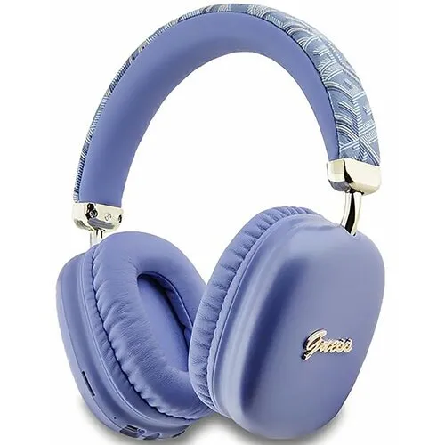 Słuchawki bezprzewodowe Guess GUBHK1GCTCSU GCube Metallic Script Logo Nauszne Bluetooth 5.3 Fioletowy