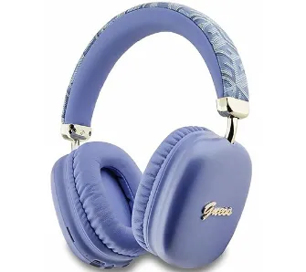 Słuchawki bezprzewodowe Guess GUBHK1GCTCSU GCube Metallic Script Logo Nauszne Bluetooth 5.3 Fioletowy