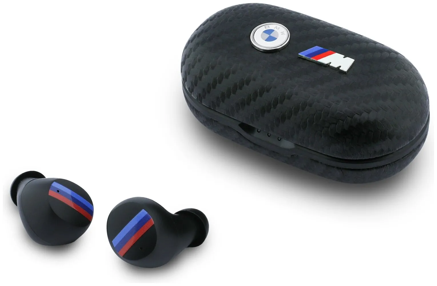 Słuchawki bezprzewodowe BMW Carbon Metal Logo Dokanałowe Bluetooth 5.3 Czarny