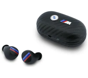 Słuchawki bezprzewodowe BMW Carbon Metal Logo Dokanałowe Bluetooth 5.3 Czarny