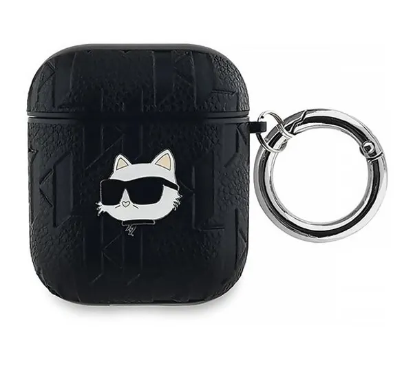 Karl Lagerfeld Monogram Choupette Head do Apple Airpods 1/2 Czarny
