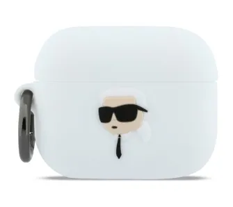 Etui na słuchawki Karl Lagerfeld Silicone Karl Head 3D do Apple AirPods Pro 3 Biały
