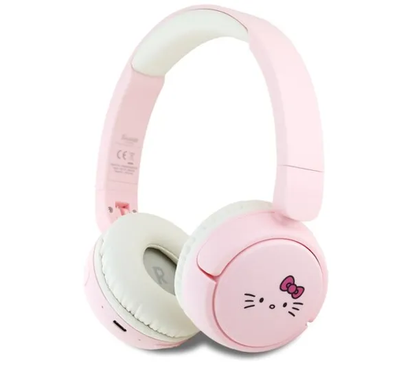 Słuchawki nauszne Bluetooth Hello Kitty Face Logo Różowe