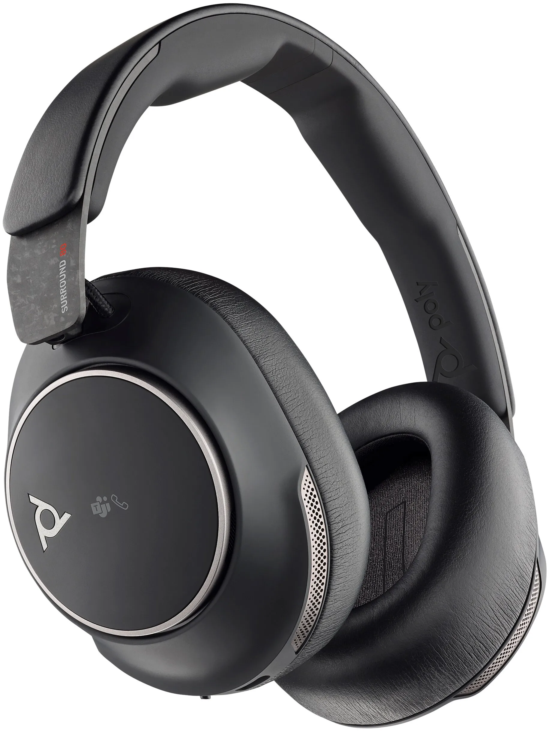 Słuchawki bezprzewodowe z mikrofonem Poly Voyager Surround 80 UC Microsoft Teams Certified Nauszne, ANC Czarny