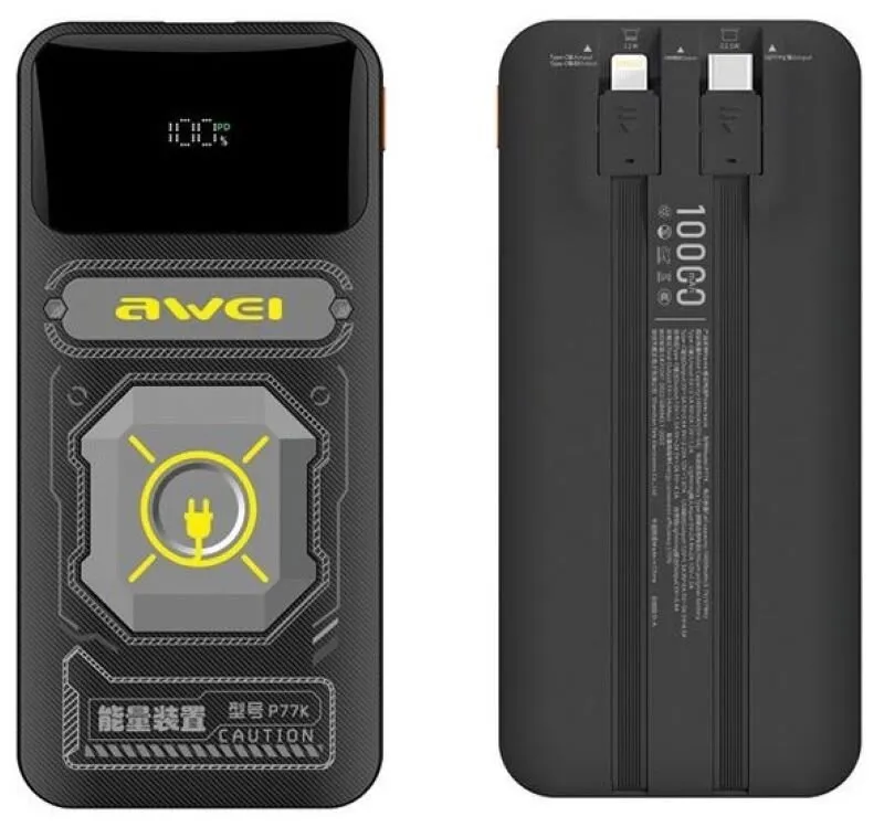 Powerbank Awei P77K 10000mAh 22.5W Czarny
