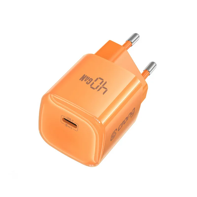 Ładowarka sieciowa Crong NEO GaN PD3.2 USB-C 40W Pomarańczowy