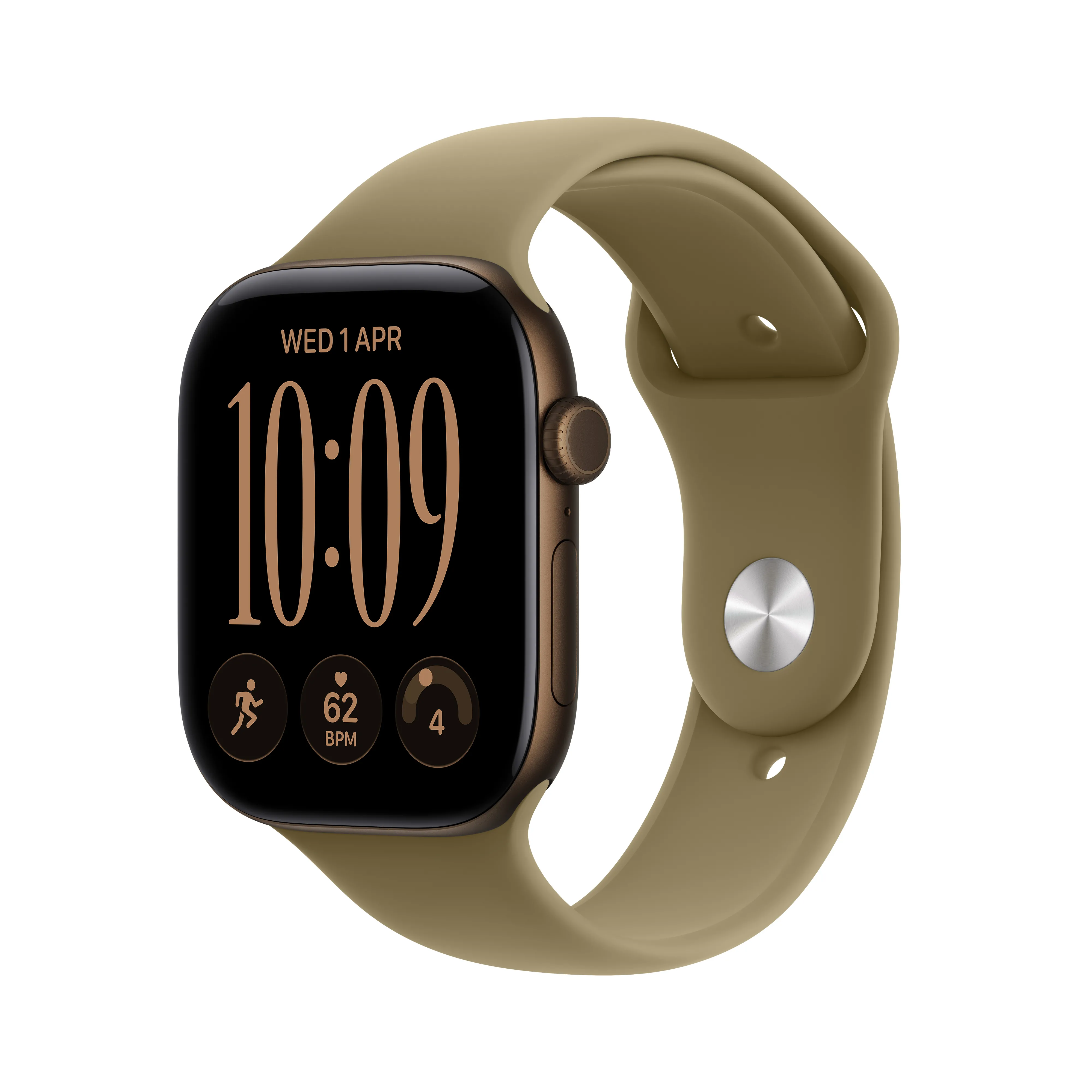 Apple Watch Series 12 GPS 46mm z aluminium Burgund Pasek Sportowy Oliwka - S/M