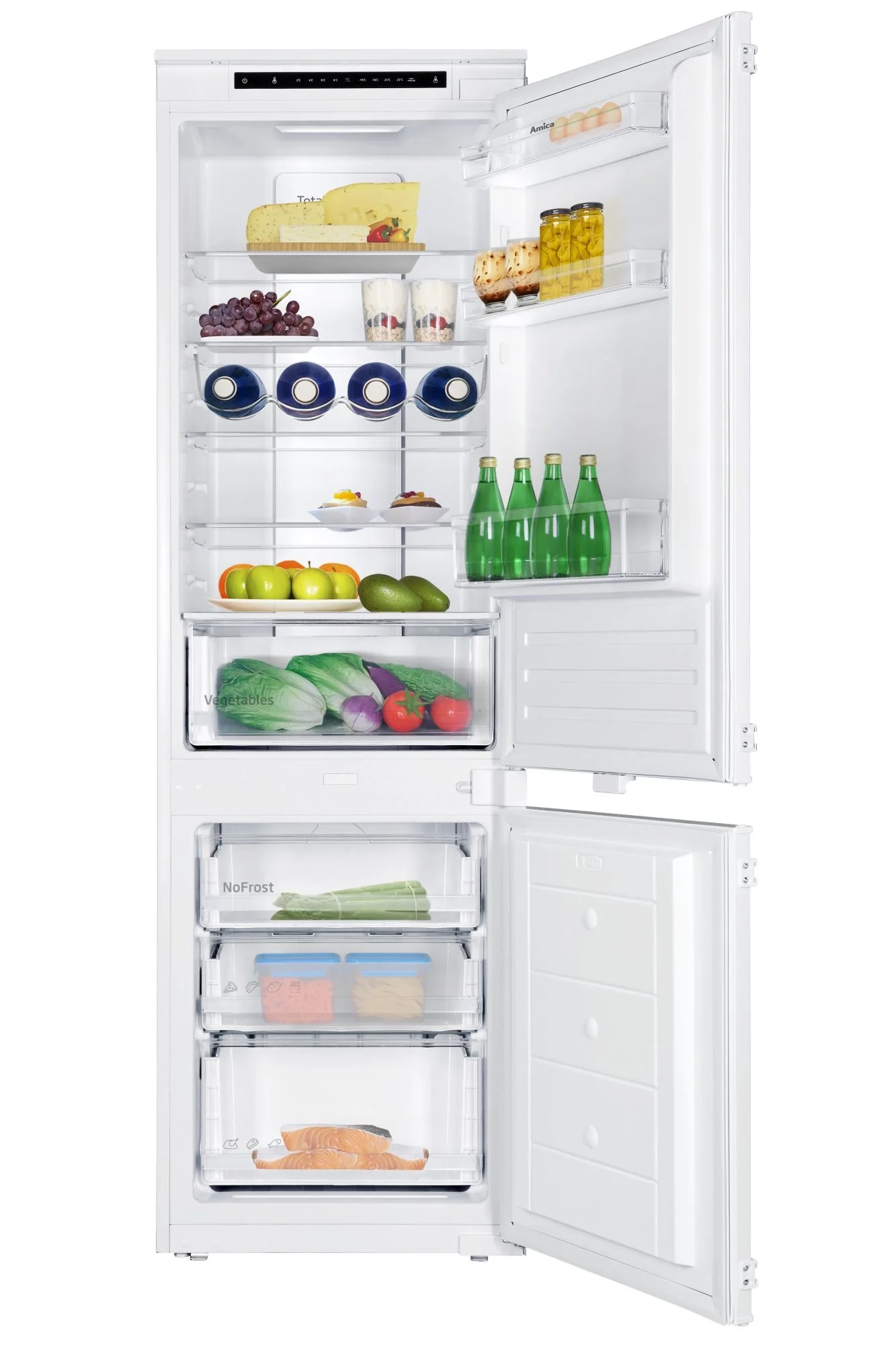 Lodówka Amica BK3305.8DFC (E) Pełny No Frost 176,9cm Komora świeżości Szuflada z kontrolą wilgotności