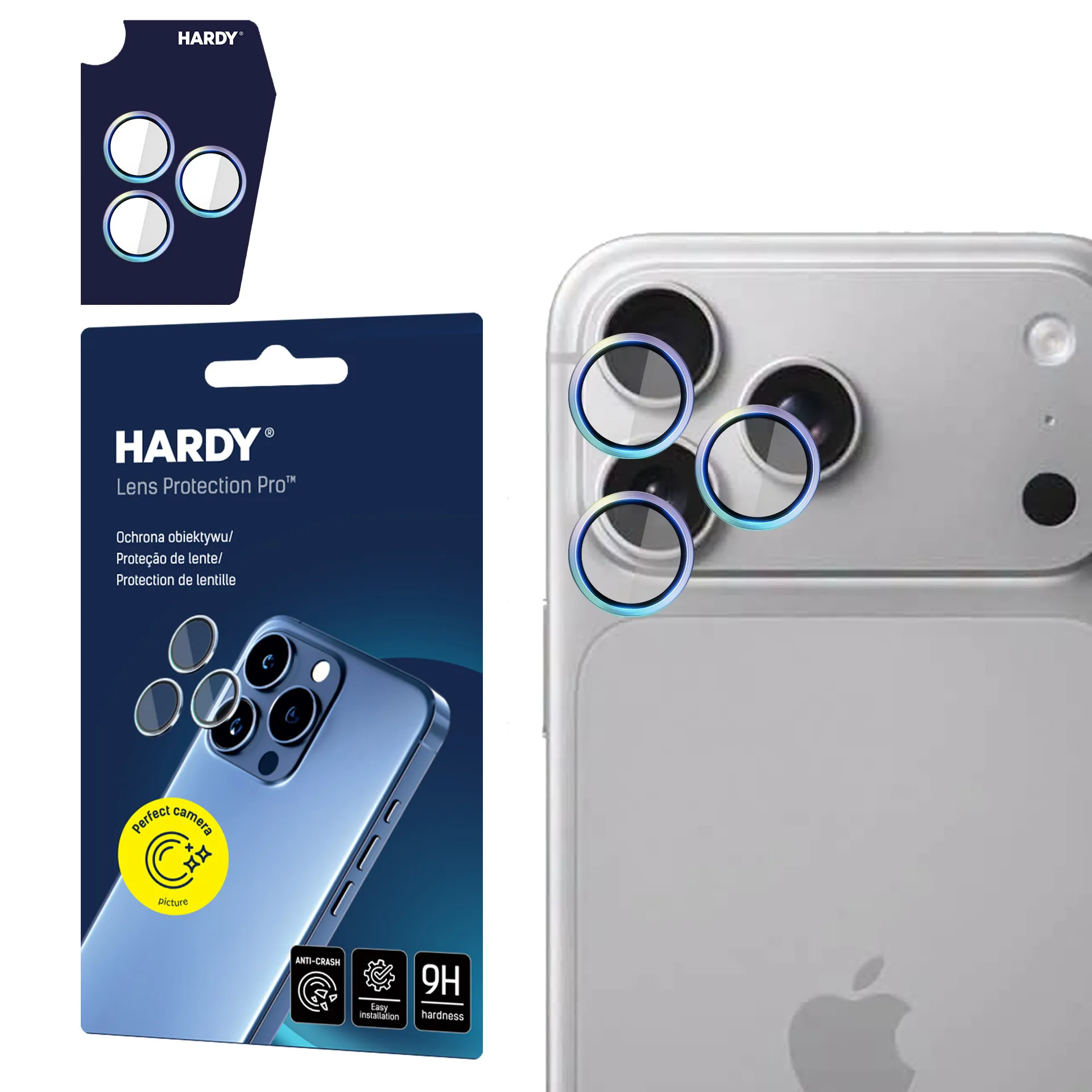 Szkło hartowane 3mk HARDY Lens Protection Pro Rainbow do Apple iPhone 18 Pro / 18 Pro Max