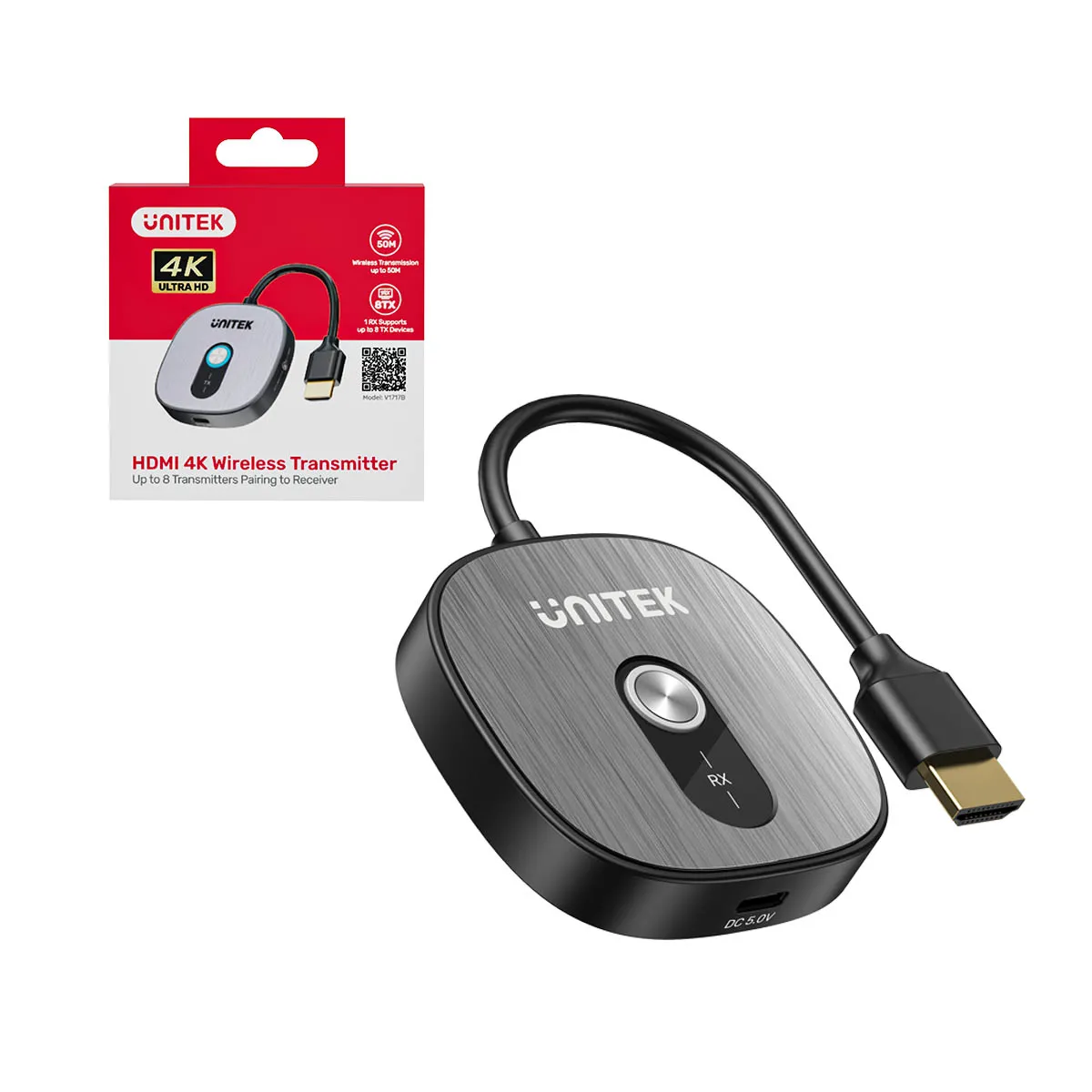 Transmiter HDMI Unitek V1717BBK01 Bezprzewodowy Nadajnik 4K 30Hz