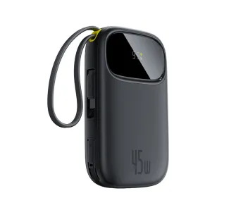 Powerbank Baseus EnerFill FC31 QPow3 10000mAh 45W z wbudowanymi kablami 2xUSB-C Czarny