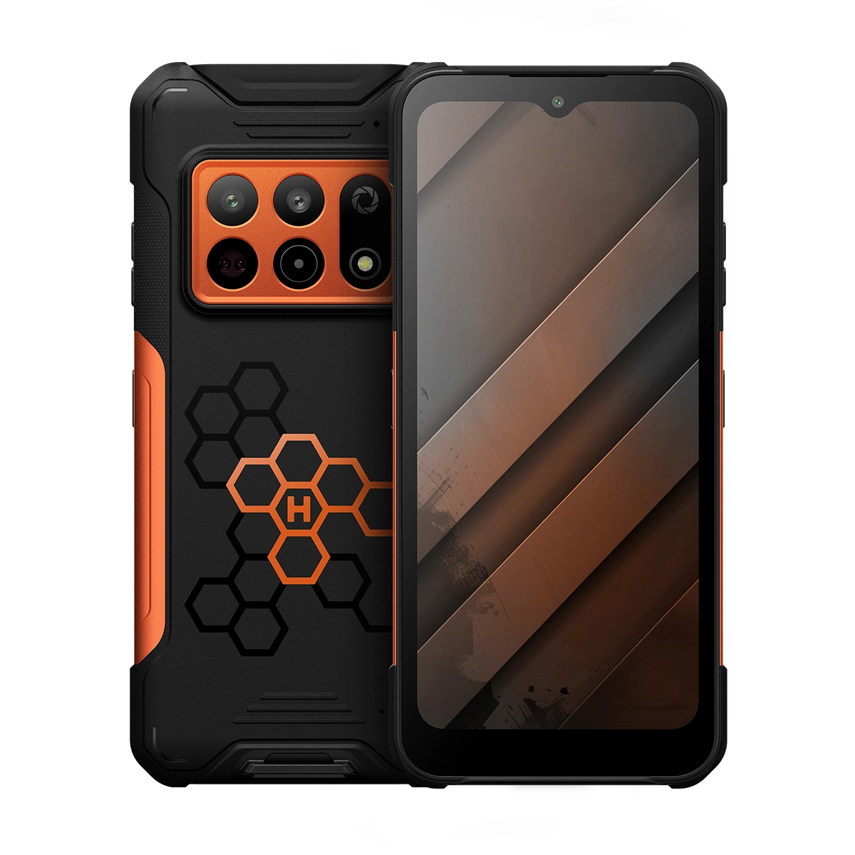 Smartfon HAMMER Construction 3 5G 6/128GB 6,58" 120Hz 50Mpix Czarno-Pomarańczowy