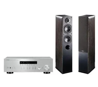 Zestaw stereo Yamaha MusicCast R-N303D Srebrny, Indiana Line Nota 550 X Czarny dąb